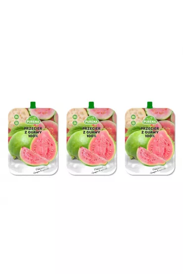 Purena Pulpa przecier z guawy 100% zestaw 3 x 250 g