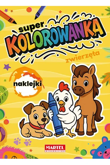 Super kolorowanka. Zwierz�ta z naklejkami - Natasza Korpik