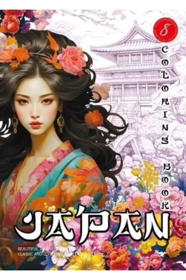 Kolorowanka A4 pionowa 8 obrazk�w Japan fiolet