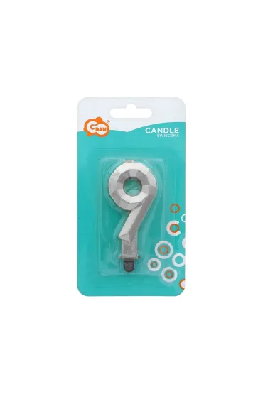Godan �wieczka Cyfra 9 - Diament metalik 7.6cm