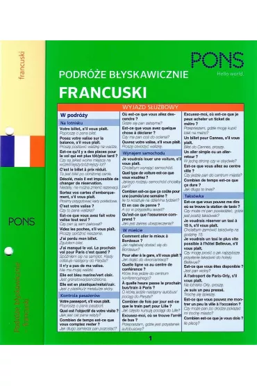 B�yskawicznie podr�e francuski PONS