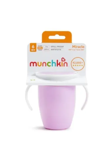 Kubek treningowy z uchwytami Munchkin Miracle 360&deg; 207ml fioletowy