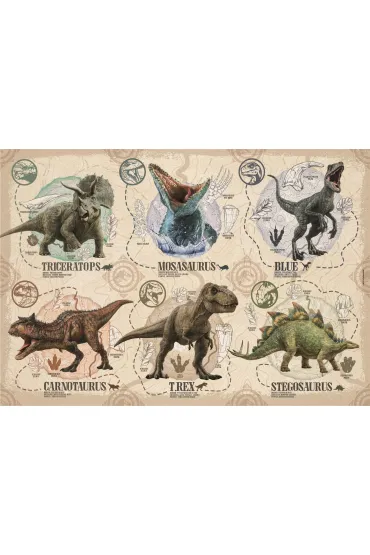 Puzzle 104 el. SuperColor. Jurassic World Clementoni