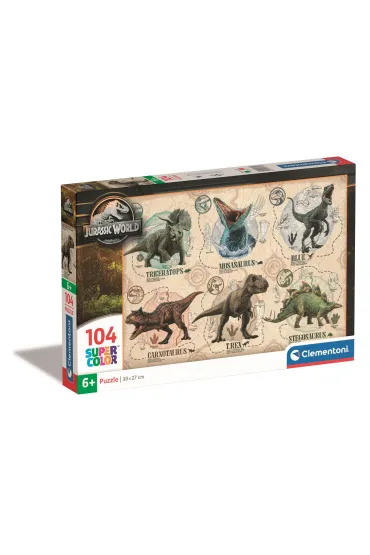 Puzzle 104 el. SuperColor. Jurassic World Clementoni
