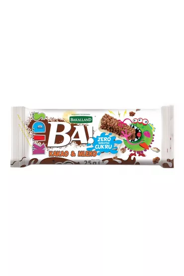 Bakalland Ba! Baton KIDS! Kakao i Mleko 25 g