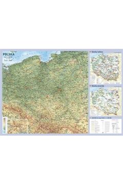 Mapa Polski. Plansza edukacyjna na cian i biurko