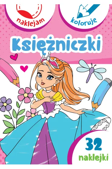 Ksi�niczki. Naklejam i koloruj�