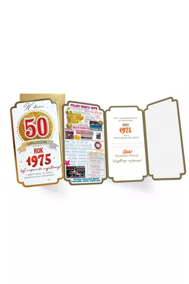 Kukartka Karnet PM-394 Urodziny 50  cyfry, roczniki  2025