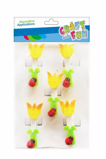 Craft with Fun Drewniane spinacze Kwiatuszki 5 szt.