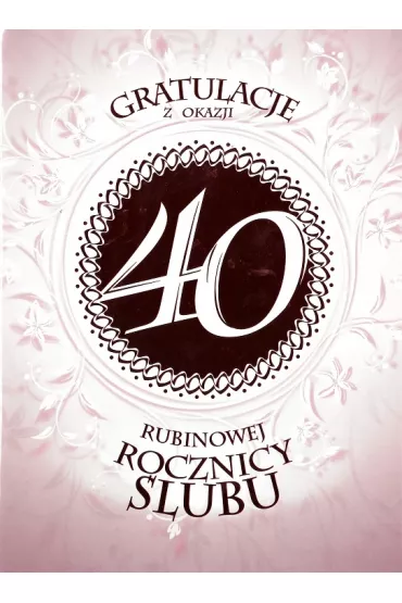 Art Nuvo Karnet 40 Rocznica �lubu
