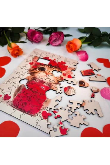 Puzzle drewniane 50 el. Kotek pe�en mi�o�ci Alexander