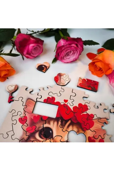 Puzzle drewniane 50 el. Kotek pe�en mi�o�ci Alexander