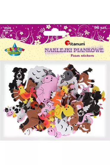 Titanum Naklejki piankowe Zwierz�ta zagrodowe mix 96 szt.