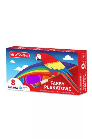 Herlitz Farby plakatowe szkolne 20ml 8 x 20 ml