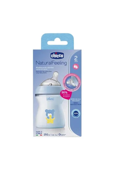 Chicco Butelka plastikowa NaturalFeeling nieb 250ml 2m+