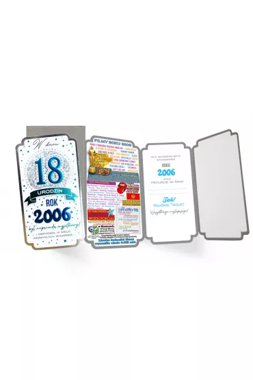 Kukartka Karnet PM-345 Urodziny 18  cyfry, roczniki  2024