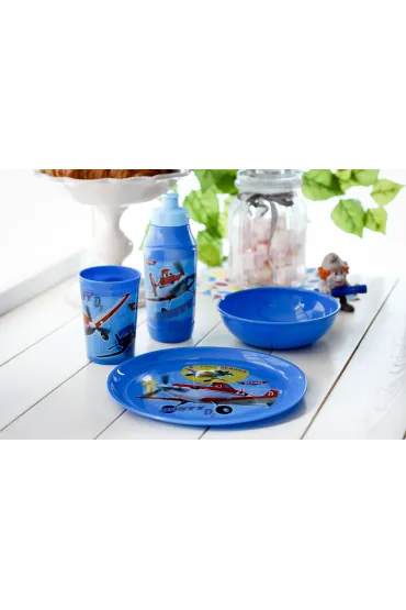 Dajar Zestaw 4 el. szklanka+bidon Samoloty