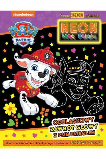 Psi Patrol. Neon. Moc koloru 2. Odblaskowy zaawr�t g�owy z Psim Patrolem