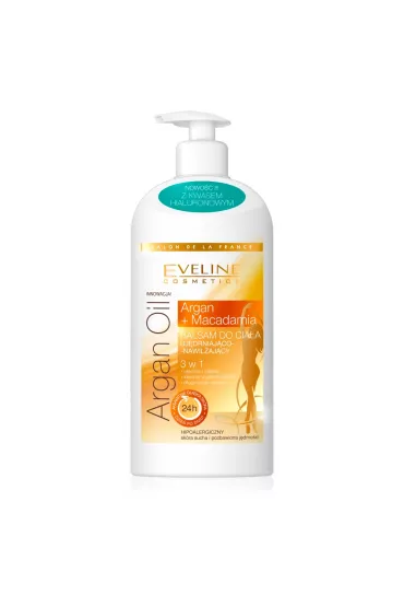 Eveline Cosmetics Argan Oil Argan + Macadamia balsam do cia�a uj�drniaj�co-nawil�aj�cy 3w1 350 ml