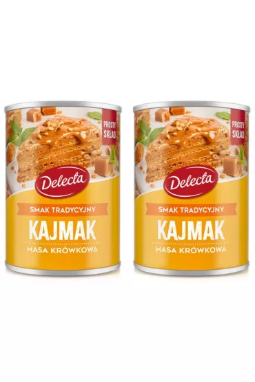 Delecta Kajmak masa krwkowa o smaku tradycyjnym zestaw 2 x 400 g