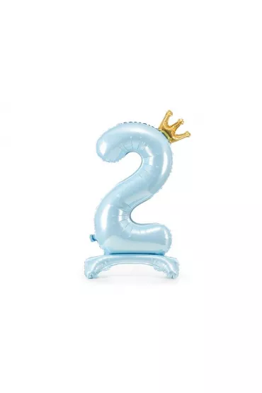 PartyDeco Stoj�cy balon foliowy 2 b��kitny 84cm