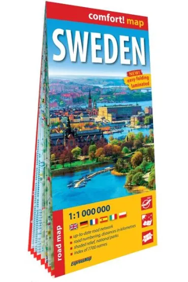 Sweden road map 1:1 000 000 laminat 2024