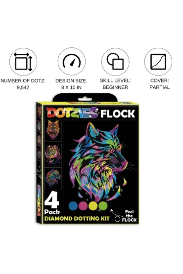Diamond Dotz Haft diamentowy - Adults Flocked Neon Wild 4pack