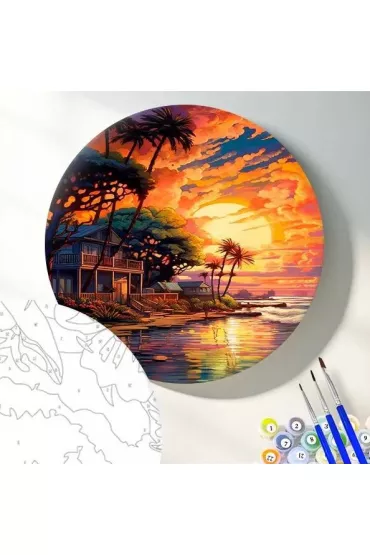 Twoje Hobby Malowanie po numerach okr�g�e - Dom nad oceanem 40cm