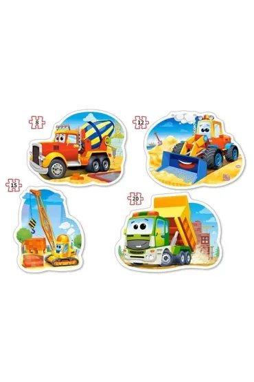 Puzzle maxi 4w1 - Pojazdy budowlane (8+12+15+20 el.) Castorland