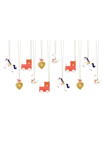 PartyDeco Zawieszki do prezent�w Ciuchcia 12 szt.