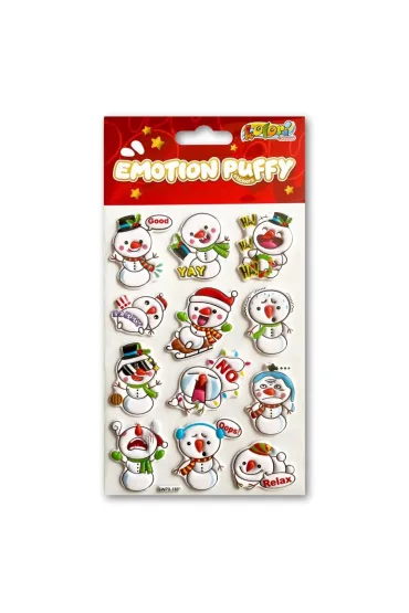 Penmate Naklejki puffy Emotion Snowmen 12 szt.