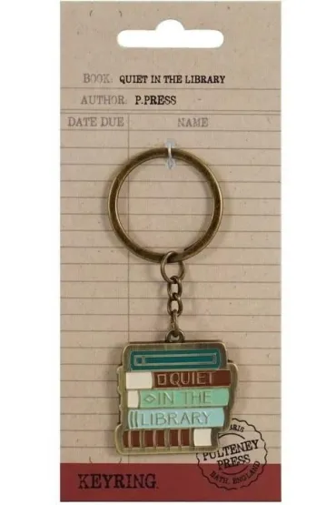 Half Moon Bay Pulteney Press Brelok metalowy Cisza w bibliotece