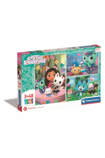 Puzzle 3x48 el. Super Kolor Koci Domek Gabi Clementoni