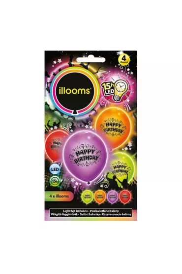Tm Toys Pod�wietlane balony urodzinowe 4 szt.