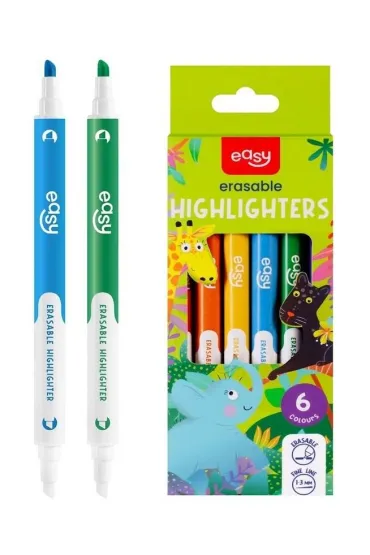 Easy Stationery Zakre�lacze zmazywalne 6 kolor�w EASY 6 szt.