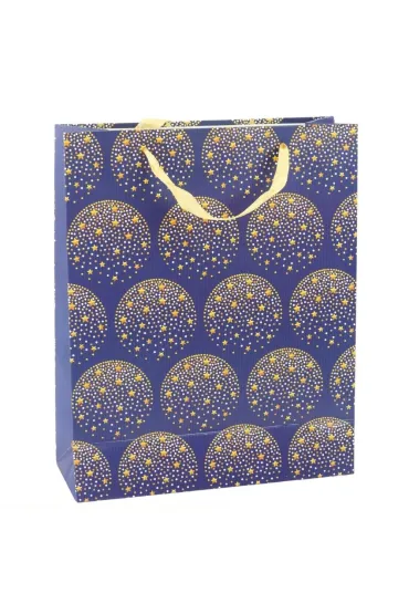 LeanToys Torebka prezentowa granatowa 32x26x12cm