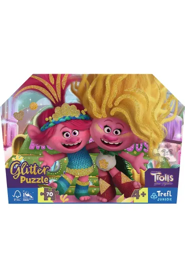 Puzzle 70 el. Glitter Brokatowe Trolle Trefl