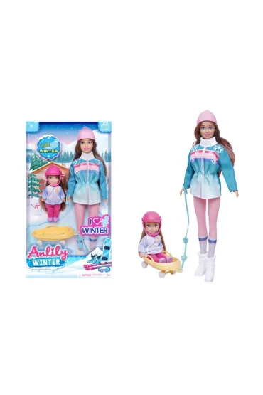 Lalka Anlily 30cm + dziecko + w�zek Icom Polska