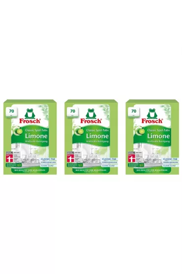 Frosch Tabletki do zmywarek Classic limonkowe zestaw 3 x 70 szt.