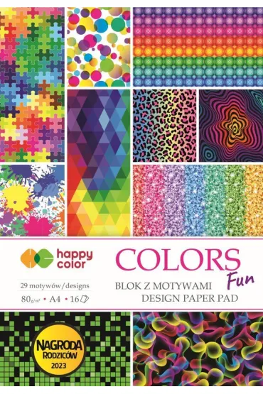 Happy Color Blok z motywami COLORS FUN, 80g/m2, A4, 29 motyw�w