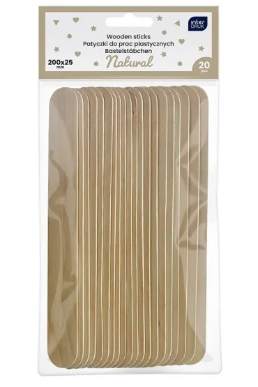 Interdruk Patyczki naturalne do prac plastycznych 200x25mm 20 szt.