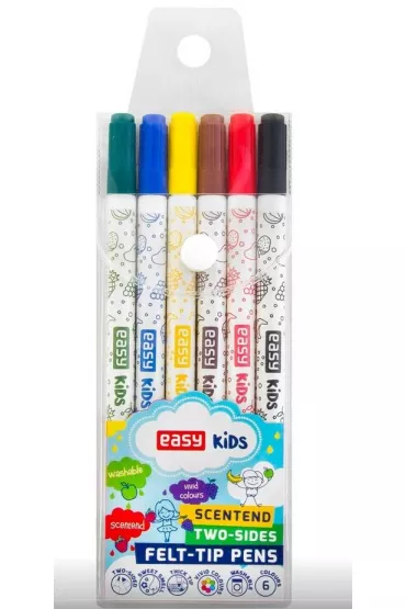 Easy Stationery Flamastry spieralne zapachowe dwustronne 6 szt.