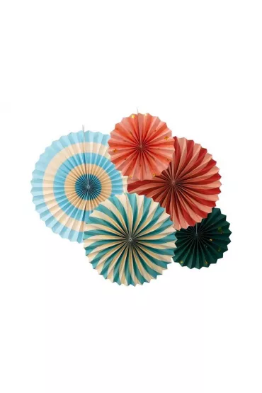 PartyDeco Rozety dekoracyjne Cyrk 26-43cm 5 szt