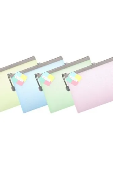 Biurfol Saszetka na zamek A5 EVA pastel mix (10 szt)