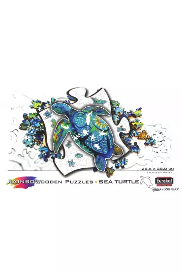 Puzzle 125 drewniane kolorowe ��w Morski Eureka 3D