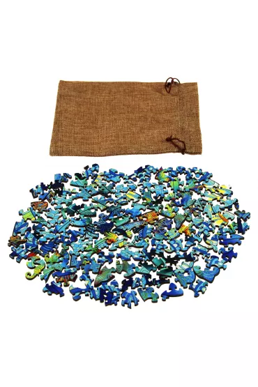 Puzzle 125 drewniane kolorowe ��w Morski Eureka 3D