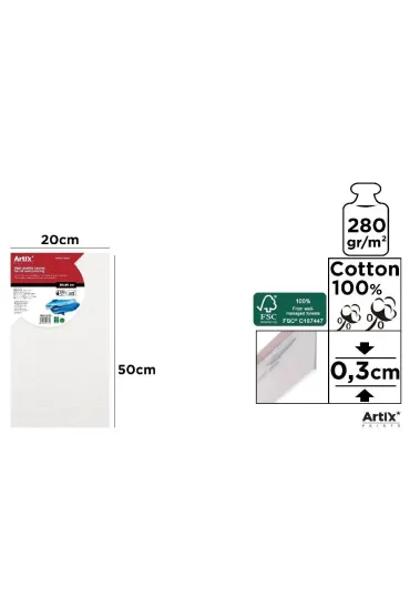 Artix Tablica malarska 20x50x0,3cm 280G/m2