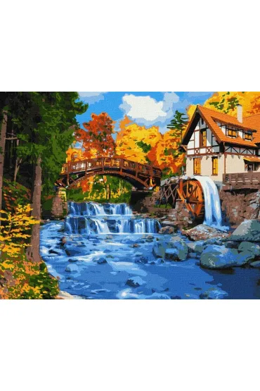 Ideyka Malowanie po numerach - Domek z m�ynem 40x50cm