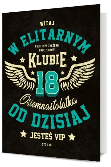 Pan Dragon Karnet B6 18 Urodziny - witaj w elitarnym klubie..K.B6-2003