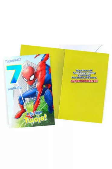 Kukartka Karnet Disney 7 Urodziny Spider Man (11,5x18cm) DHS-014